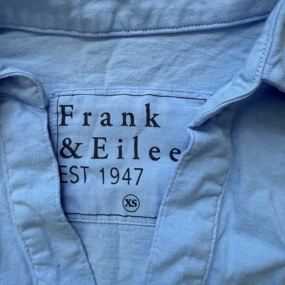 NEW Frank & Eileen Patrick Popover Henley in Heritage Jersey Wave Blue Sz XS - Picture 5 of 6